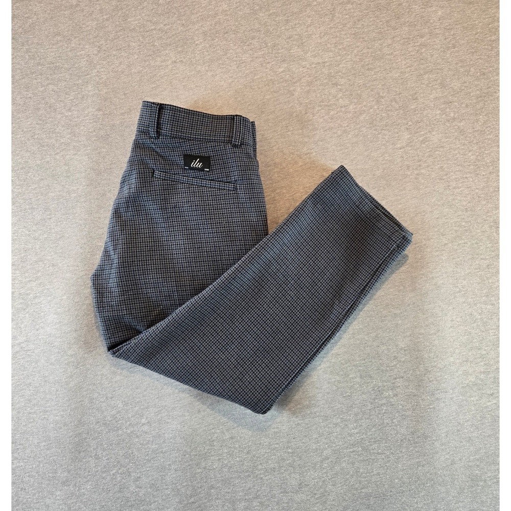 I Love Ugly Slim Kobe Pant Mens Medium Grey Houndstooth Cropped Straight Fit